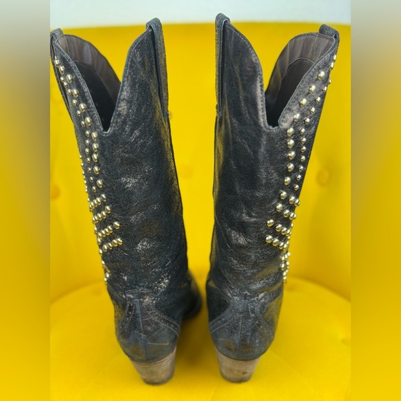 Reba Black Studded Boots Size 8M - Picture 4 of 14